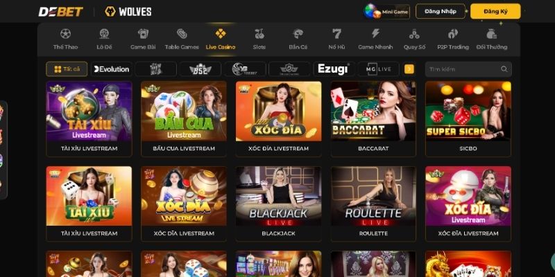 Bạn biết gì về sảnh live casino Debet?